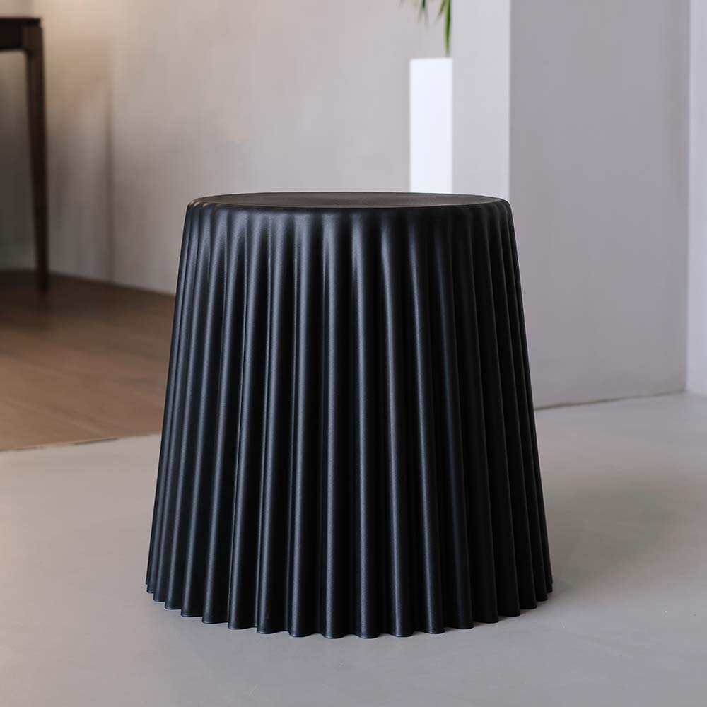 Stool HavenIn Set of 2 Cupcake Stool Plastic Stacking Bar Stools Dining Chairs Kitchen Black
