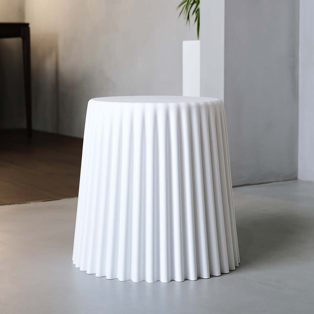 Stool HavenIn Set of 2 Cupcake Stool Plastic Stacking Bar Stools Dining Chairs Kitchen White