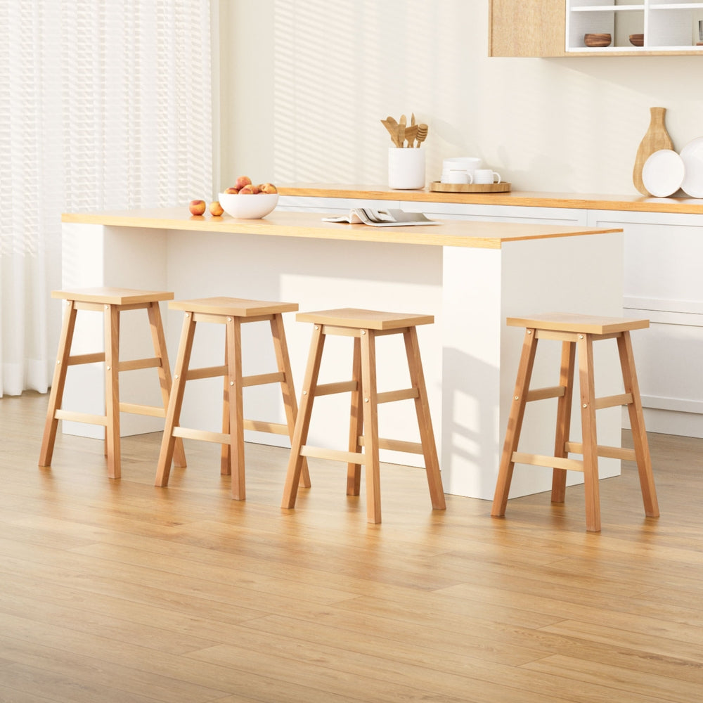 Stool Haven 4x Bar Stools Kitchen Chairs Wooden Nature