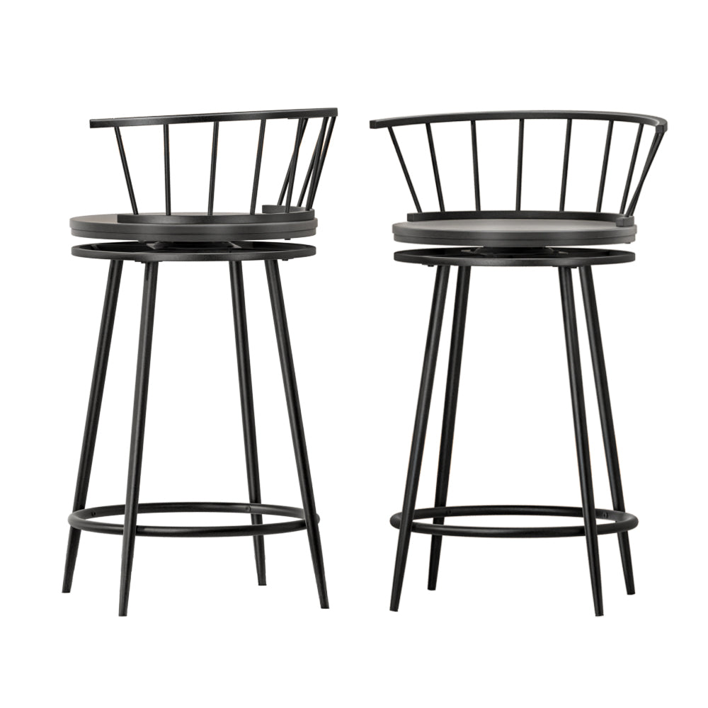 Stool Haven 2x Bar Stools Swivel Metal Chairs