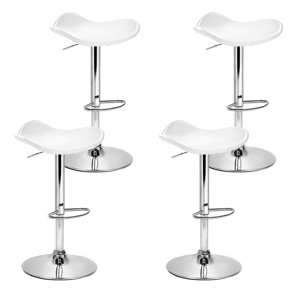 Stool Haven 4x Bar Stools Leather Gas Lift Chair White