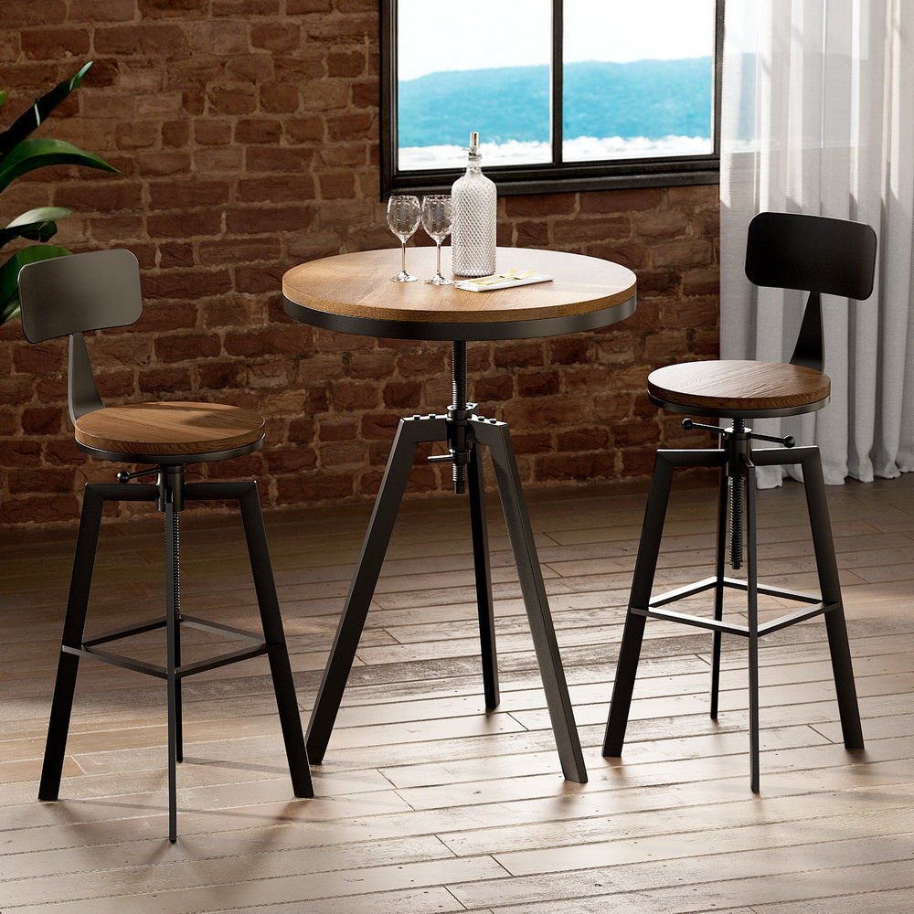 Stool Haven Bar Table and Stools Set Dining Desk Industrial Kitchen Chairs Cafe Pub