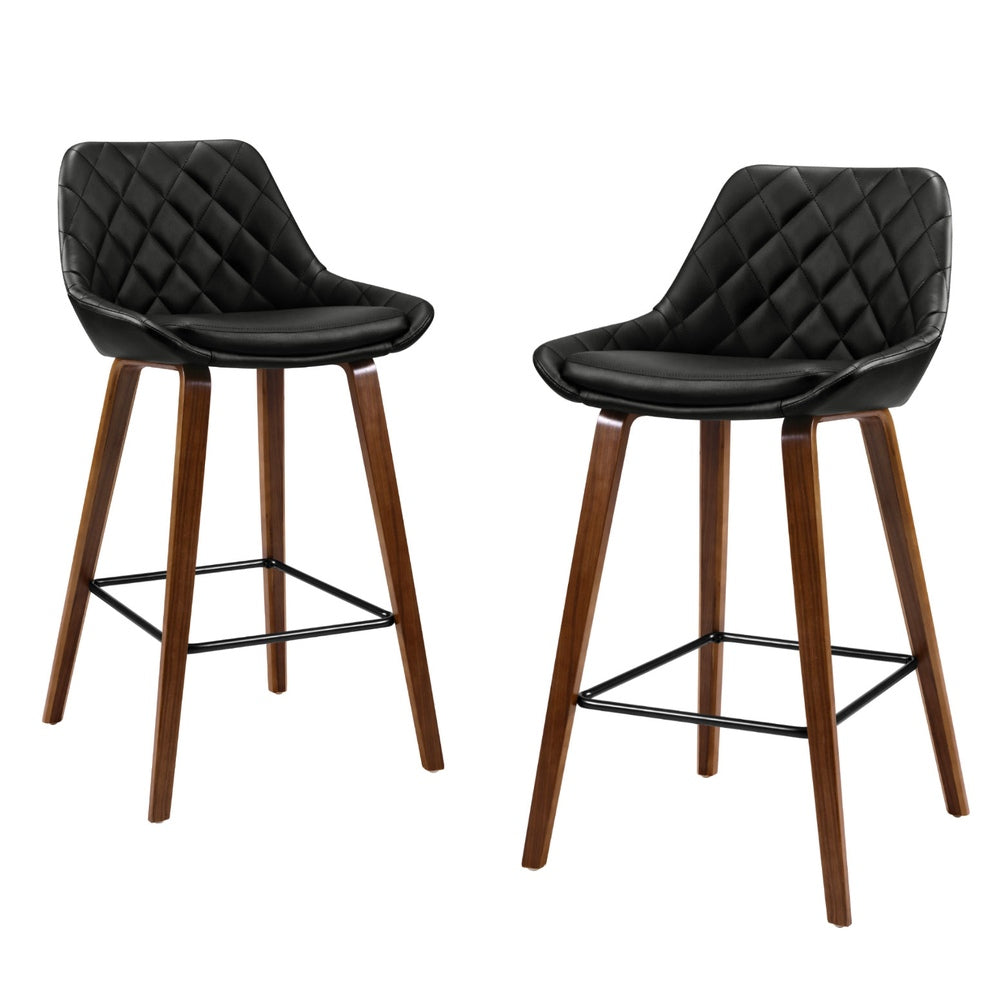 Stool Haven 4x Bar Stools PU Seat Wooden