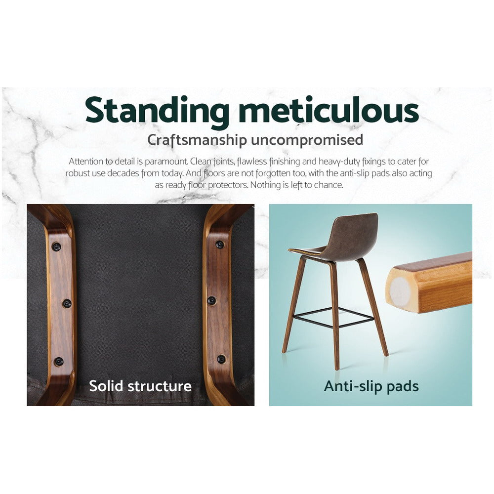 Stool Haven Bar Stools Kitchen Counter Barstools Leather Wooden Chairs x2