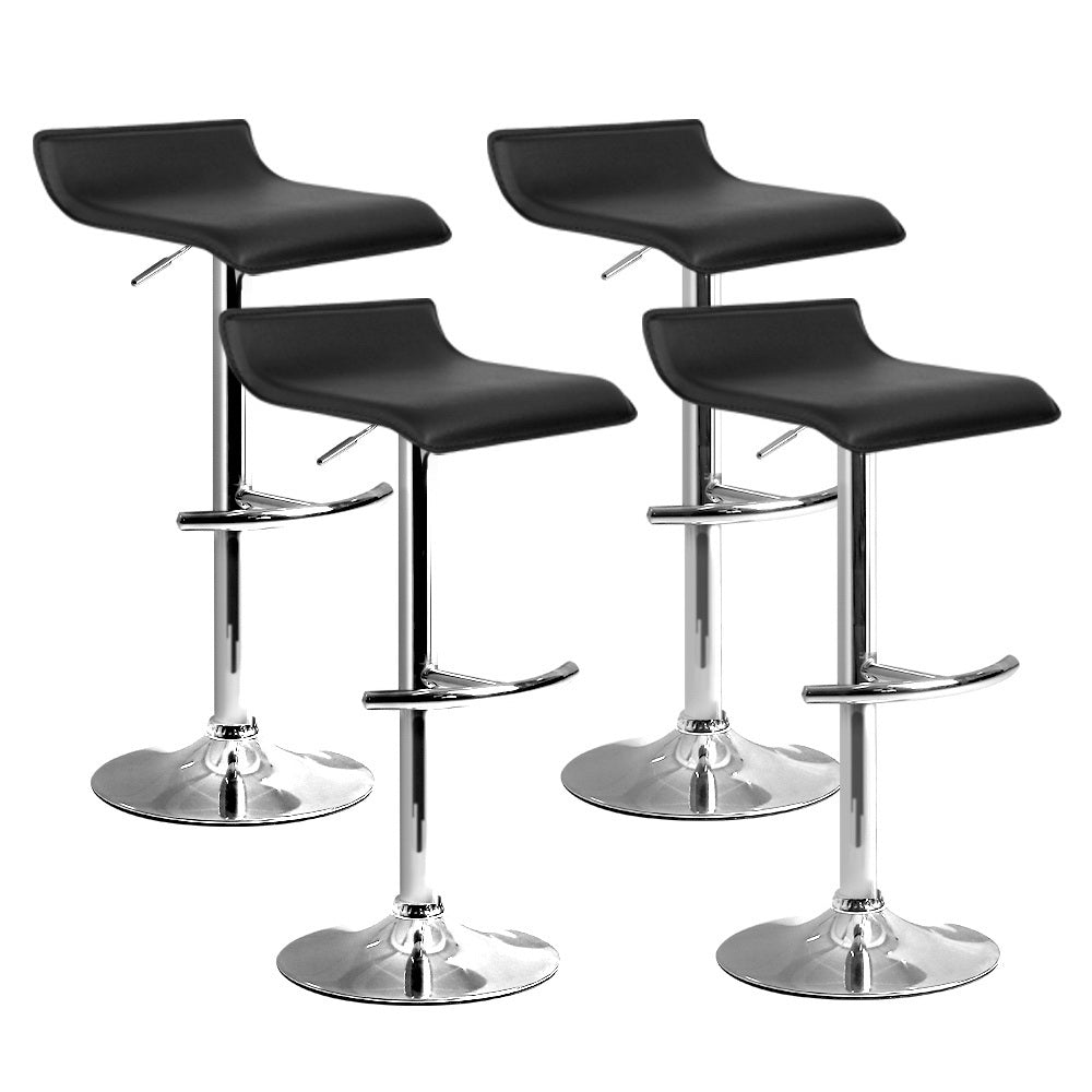 Stool Haven 4x Bar Stools Adjustable Gas Lift Chairs Black
