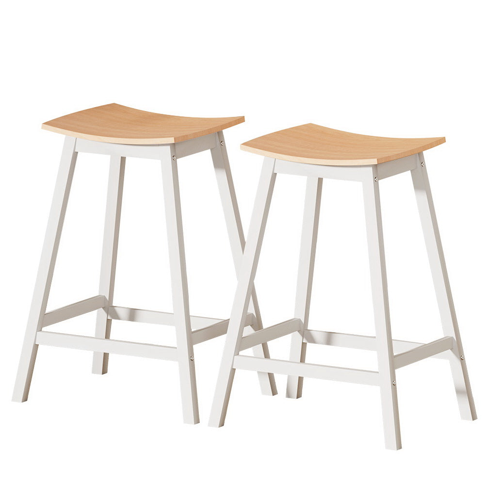 Stool Haven 2x Bar Stools Wooden Chairs Oak