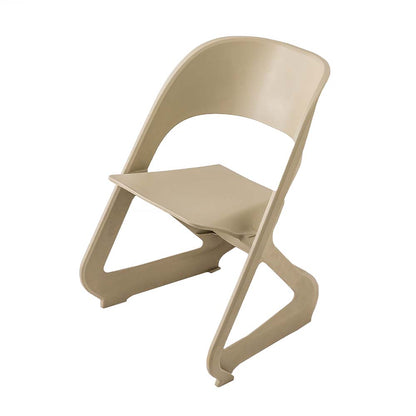 Stool HavenIn Set of 4 Dining Chairs Office Cafe Lounge Seat Stackable Plastic Leisure Chairs Beige
