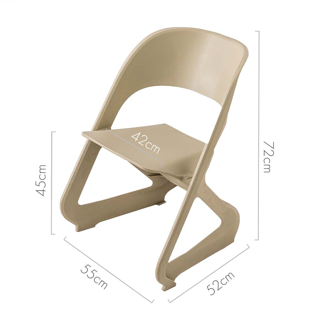 Stool HavenIn Set of 4 Dining Chairs Office Cafe Lounge Seat Stackable Plastic Leisure Chairs Beige