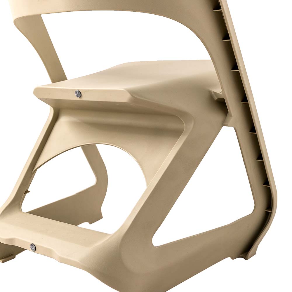 Stool HavenIn Set of 4 Dining Chairs Office Cafe Lounge Seat Stackable Plastic Leisure Chairs Beige