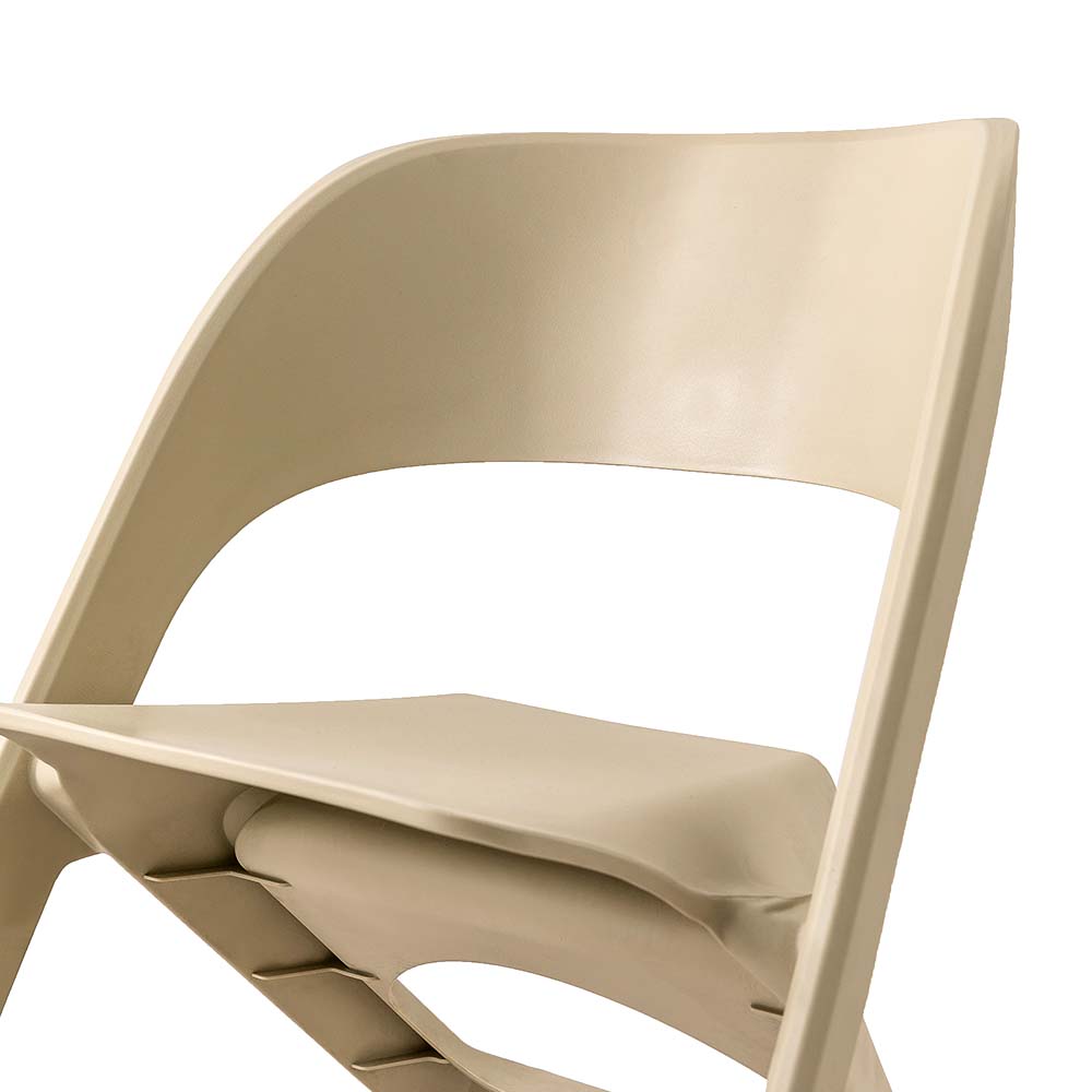 Stool HavenIn Set of 4 Dining Chairs Office Cafe Lounge Seat Stackable Plastic Leisure Chairs Beige