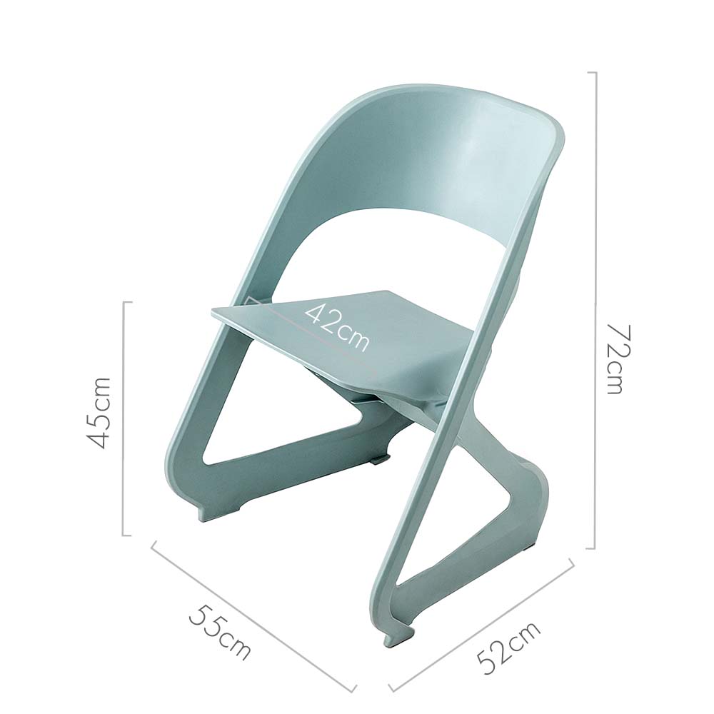 Stool HavenIn Set of 4 Dining Chairs Office Cafe Lounge Seat Stackable Plastic Leisure Chairs Blue