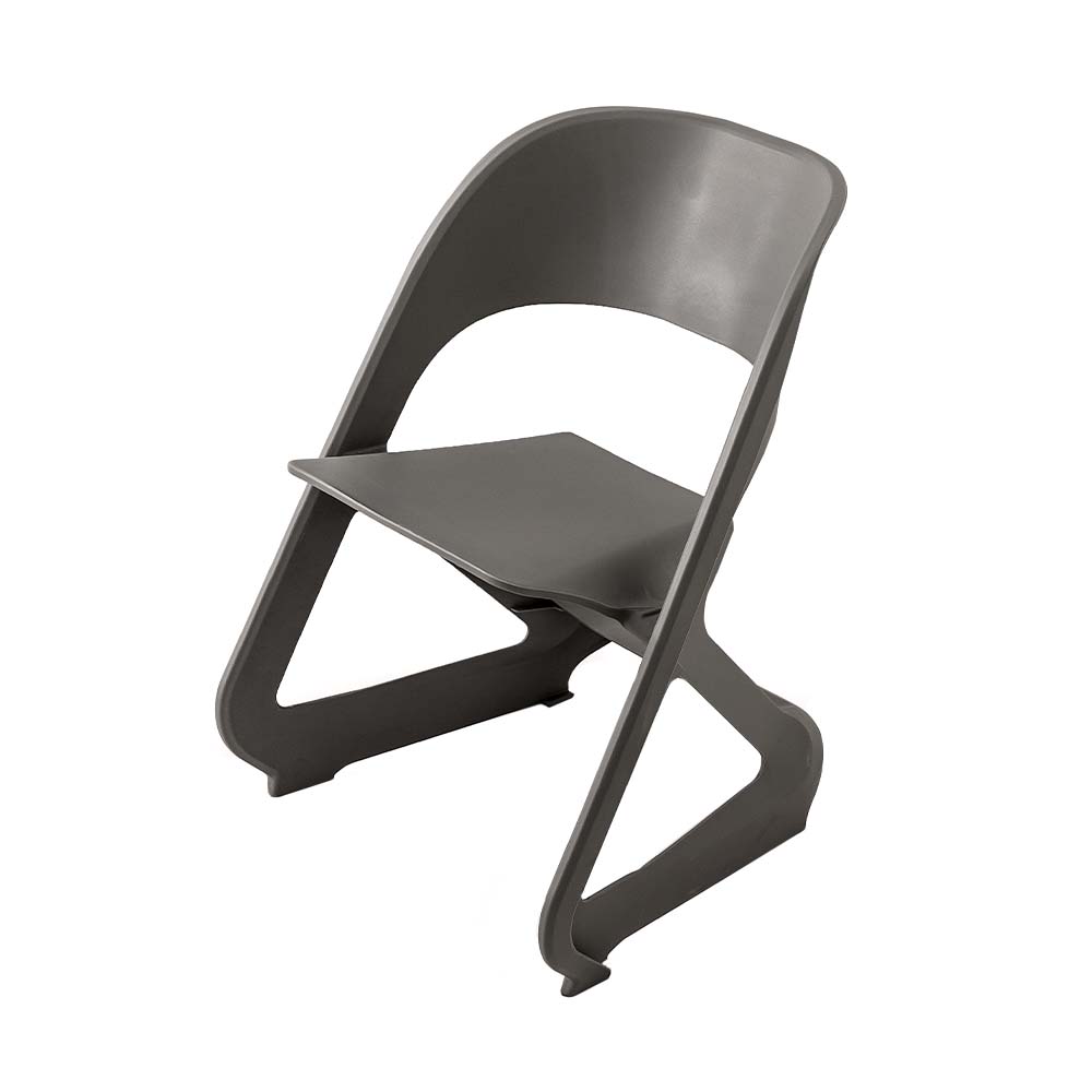 Stool HavenIn Set of 4 Dining Chairs Office Cafe Lounge Seat Stackable Plastic Leisure Chairs Grey