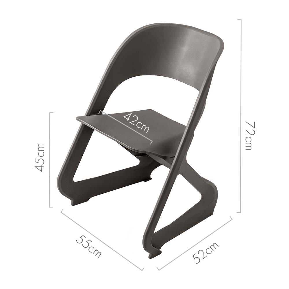 Stool HavenIn Set of 4 Dining Chairs Office Cafe Lounge Seat Stackable Plastic Leisure Chairs Grey