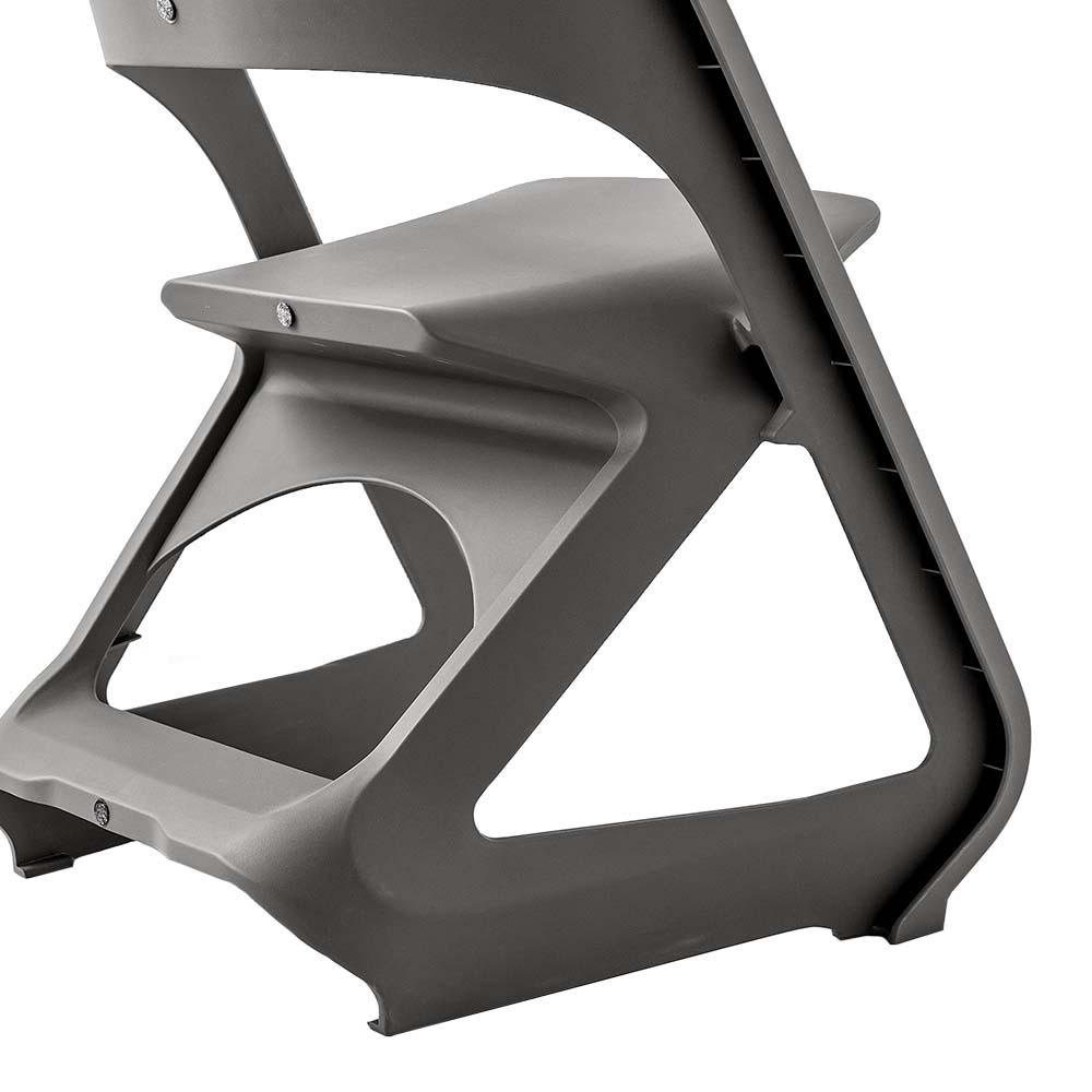 Stool HavenIn Set of 4 Dining Chairs Office Cafe Lounge Seat Stackable Plastic Leisure Chairs Grey
