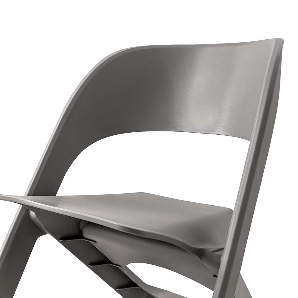 Stool HavenIn Set of 4 Dining Chairs Office Cafe Lounge Seat Stackable Plastic Leisure Chairs Grey