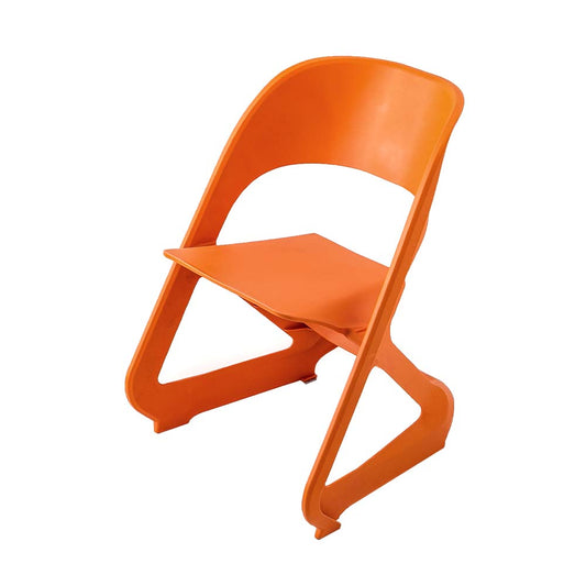 Stool HavenIn Set of 4 Dining Chairs Office Cafe Lounge Seat Stackable Plastic Leisure Chairs Orange