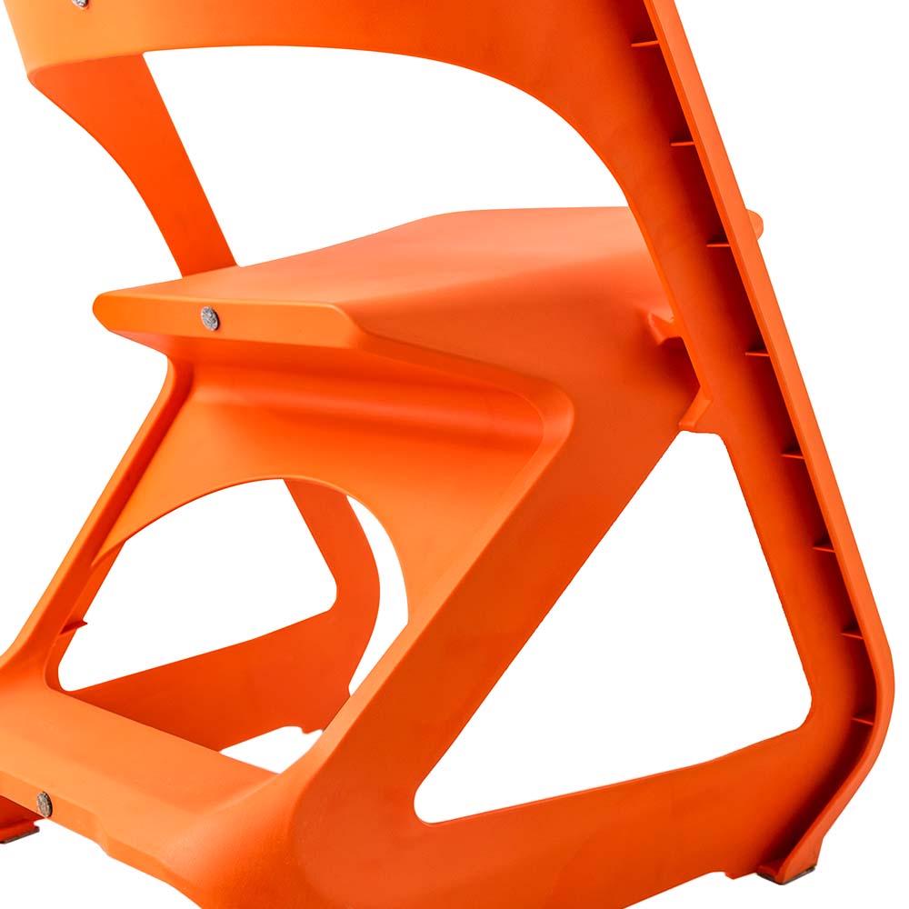 Stool HavenIn Set of 4 Dining Chairs Office Cafe Lounge Seat Stackable Plastic Leisure Chairs Orange
