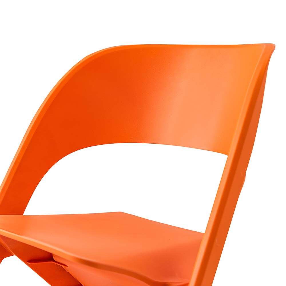 Stool HavenIn Set of 4 Dining Chairs Office Cafe Lounge Seat Stackable Plastic Leisure Chairs Orange