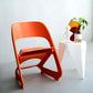 Stool HavenIn Set of 4 Dining Chairs Office Cafe Lounge Seat Stackable Plastic Leisure Chairs Orange