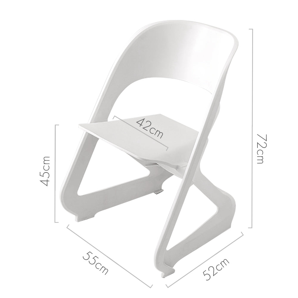 Stool HavenIn Set of 4 Dining Chairs Office Cafe Lounge Seat Stackable Plastic Leisure Chairs White