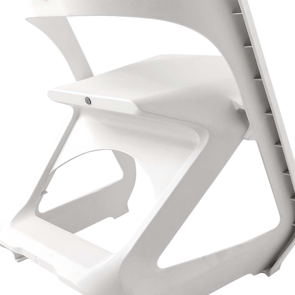 Stool HavenIn Set of 4 Dining Chairs Office Cafe Lounge Seat Stackable Plastic Leisure Chairs White