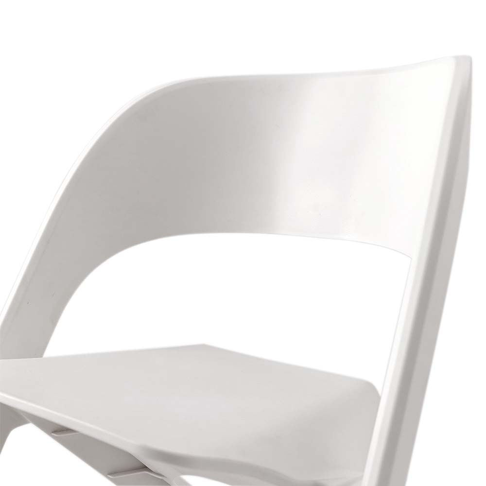 Stool HavenIn Set of 4 Dining Chairs Office Cafe Lounge Seat Stackable Plastic Leisure Chairs White