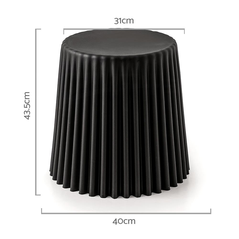 Stool HavenIn Set of 2 Cupcake Stool Plastic Stacking Bar Stools Dining Chairs Kitchen Black
