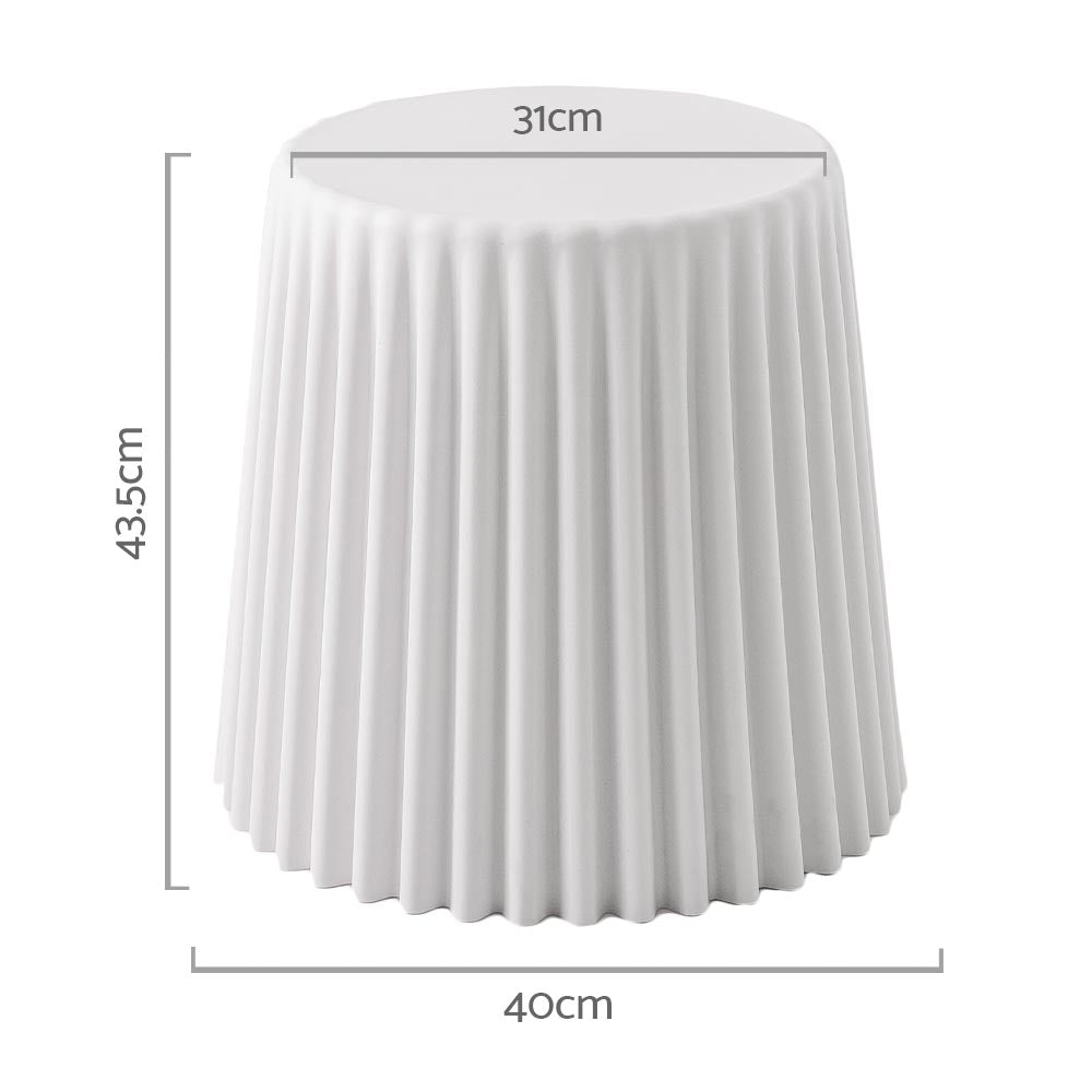 Stool HavenIn Set of 2 Cupcake Stool Plastic Stacking Bar Stools Dining Chairs Kitchen White