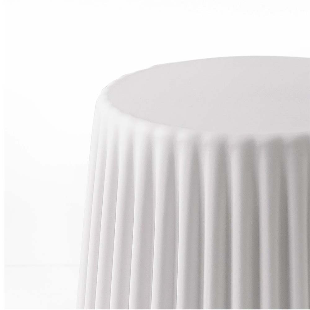 Stool HavenIn Set of 2 Cupcake Stool Plastic Stacking Bar Stools Dining Chairs Kitchen White