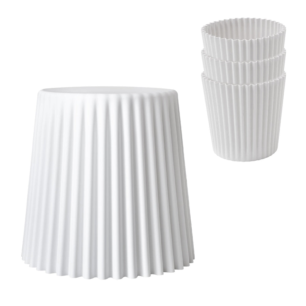 Stool Haven Set of 4 Cupcake Stackable Stools - White