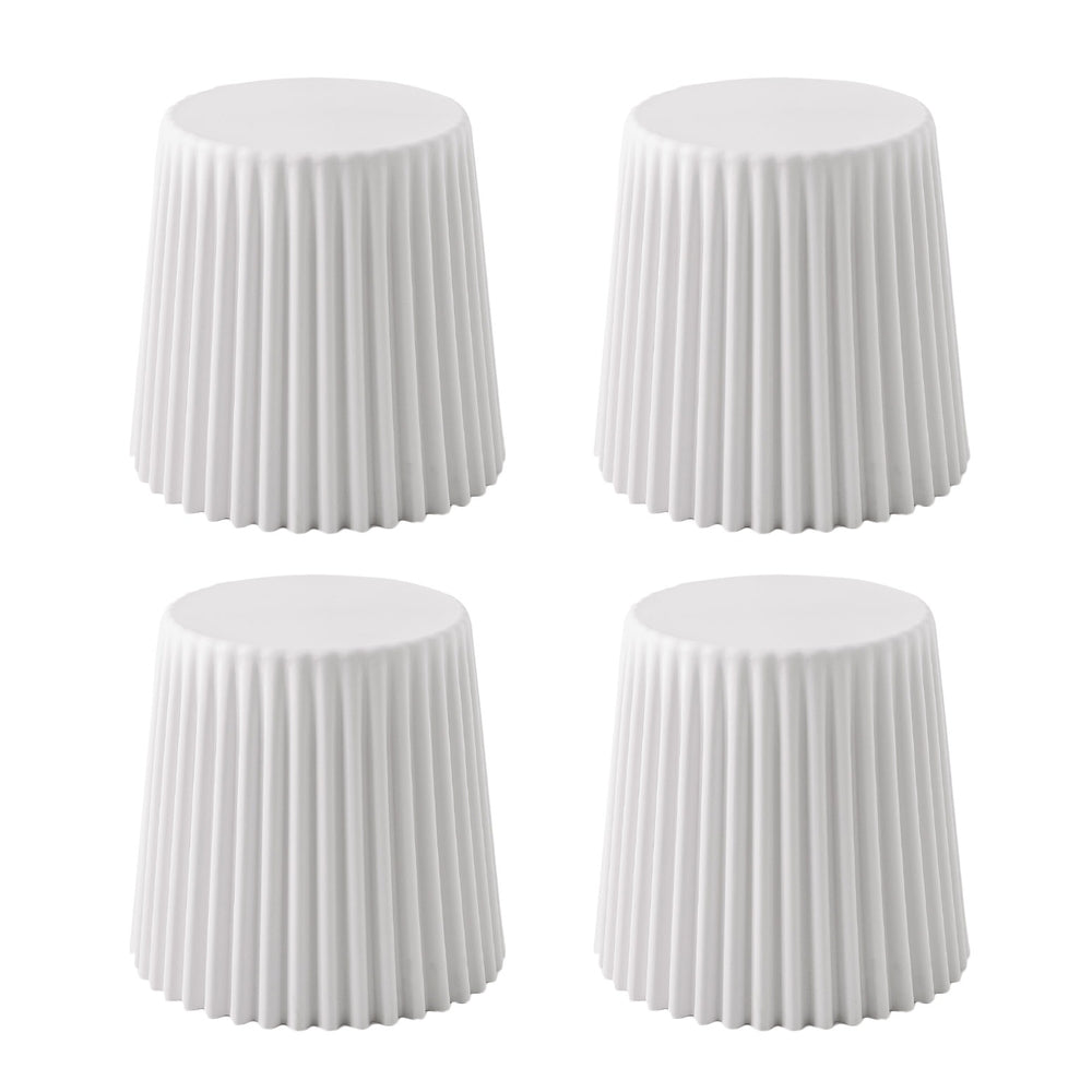 Stool Haven Set of 4 Cupcake Stackable Stools - White