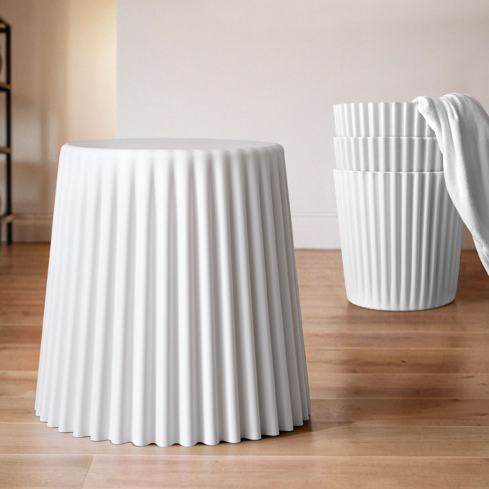 Stool Haven Set of 4 Cupcake Stackable Stools - White