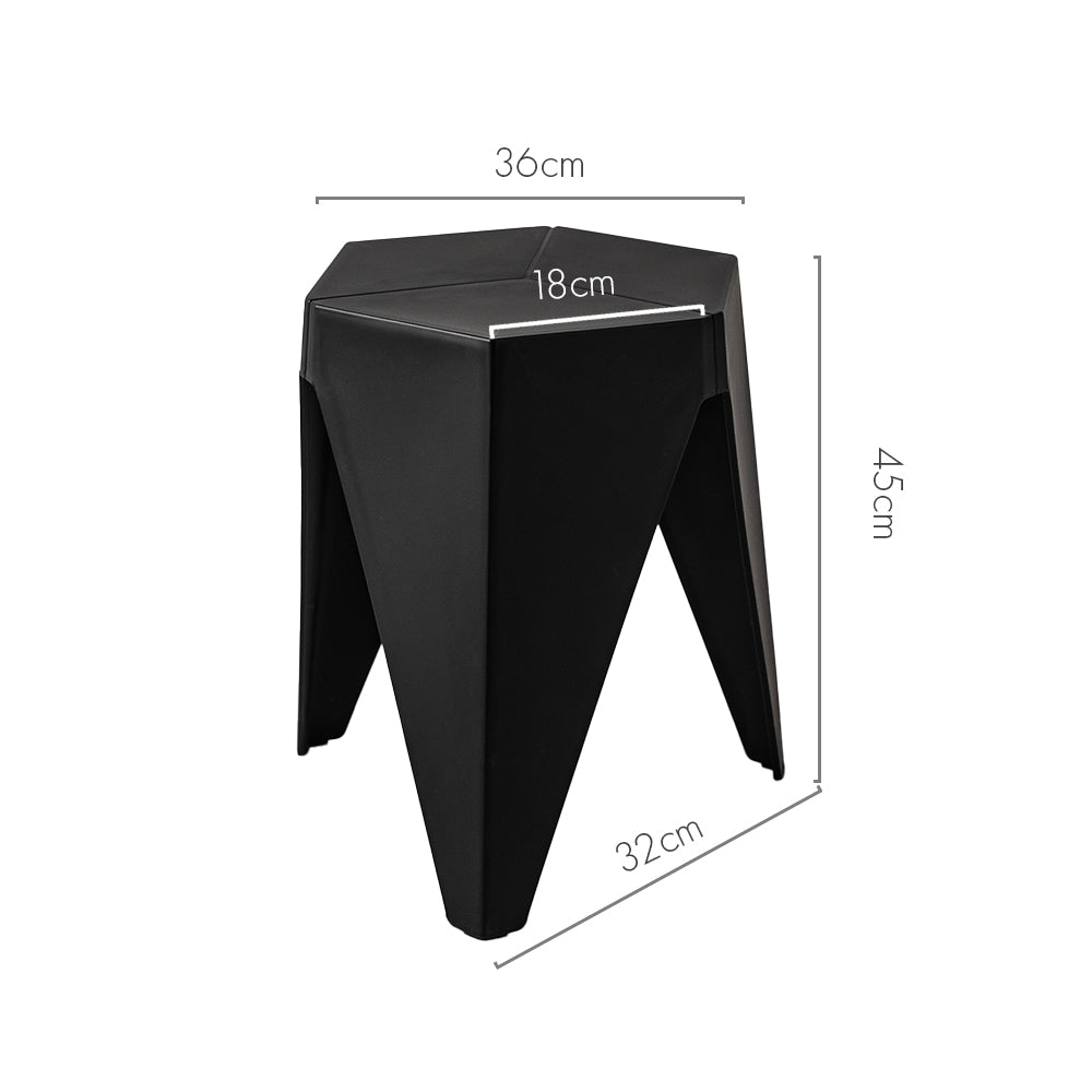 Stool HavenIn Set of 2 Puzzle Stool Plastic Stacking Bar Stools Dining Chairs Kitchen Black