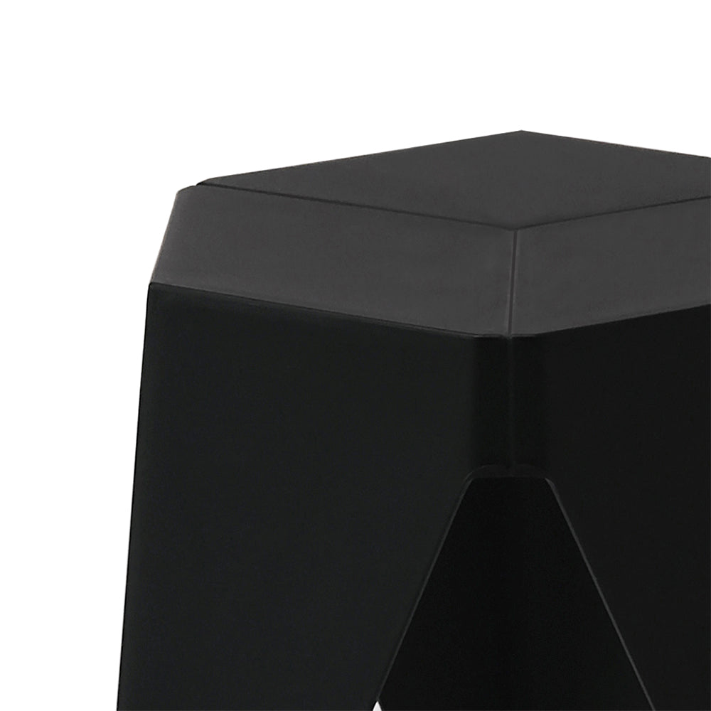 Stool HavenIn Set of 2 Puzzle Stool Plastic Stacking Bar Stools Dining Chairs Kitchen Black