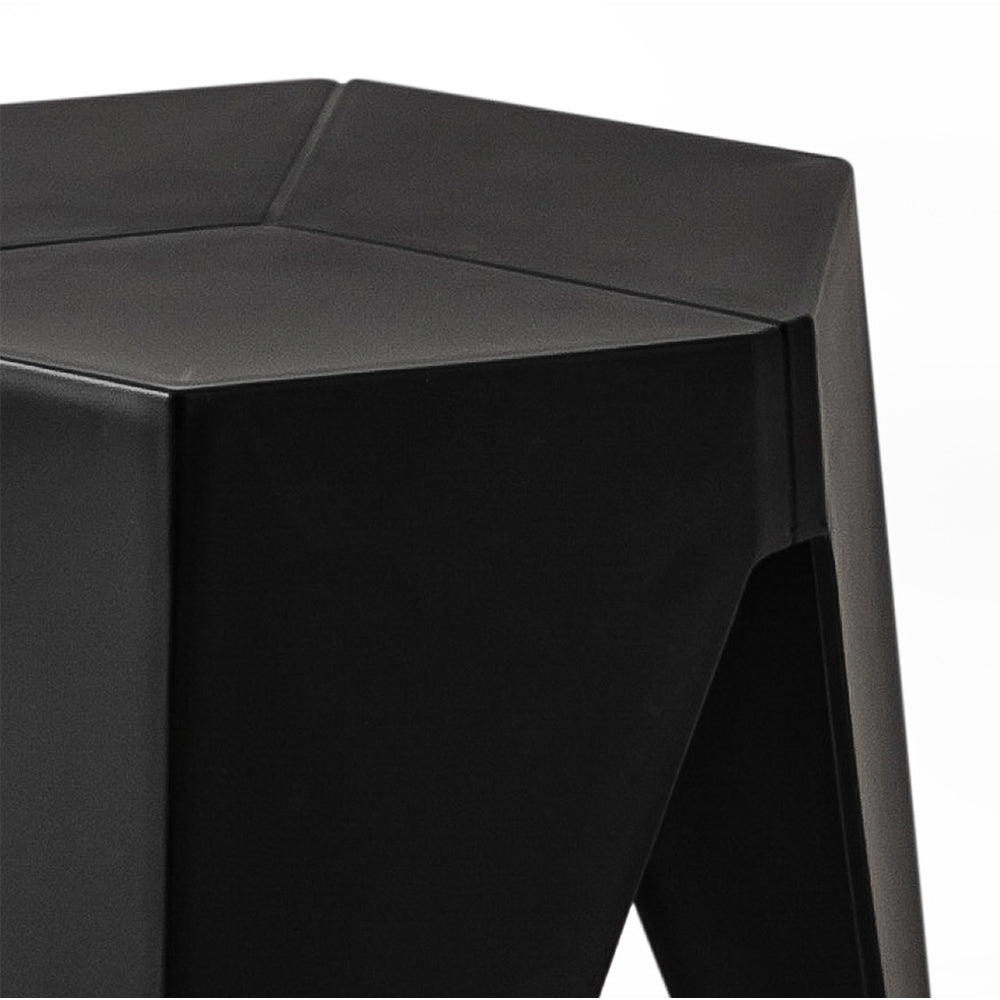 Stool HavenIn Set of 2 Puzzle Stool Plastic Stacking Bar Stools Dining Chairs Kitchen Black