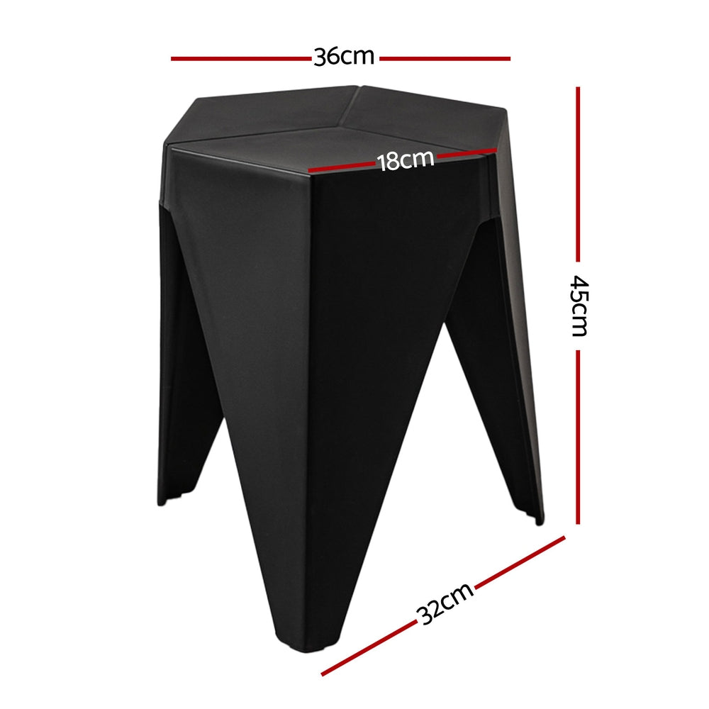 Stool Haven Set of 4 Puzzle Stackable Stools - Black