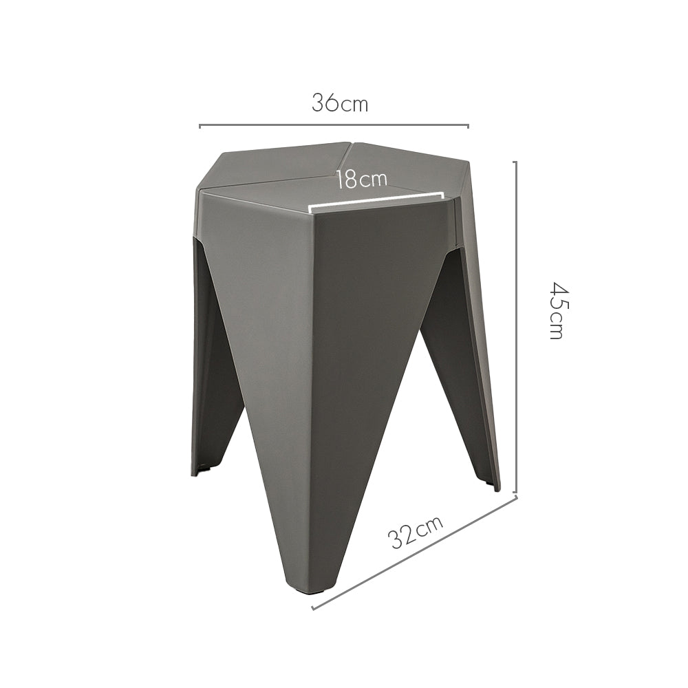 Stool HavenIn Set of 2 Puzzle Stool Plastic Stacking Bar Stools Dining Chairs Kitchen Grey