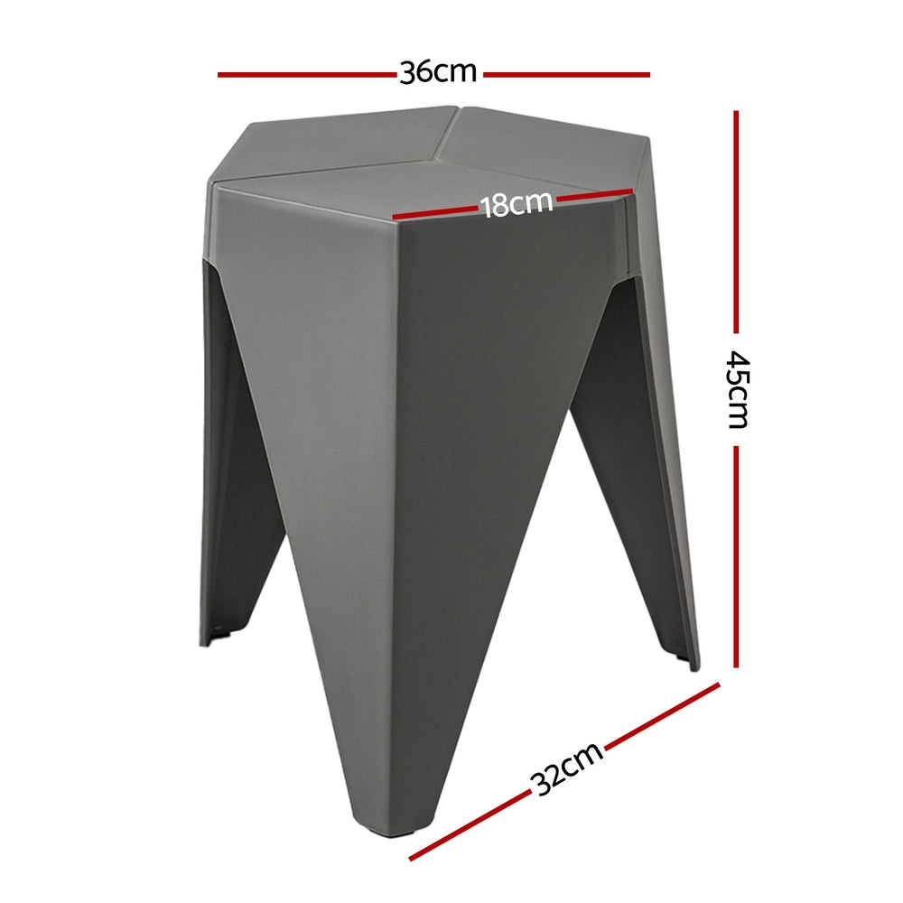 Stool Haven Set of 4 Puzzle Stackable Stools - Grey