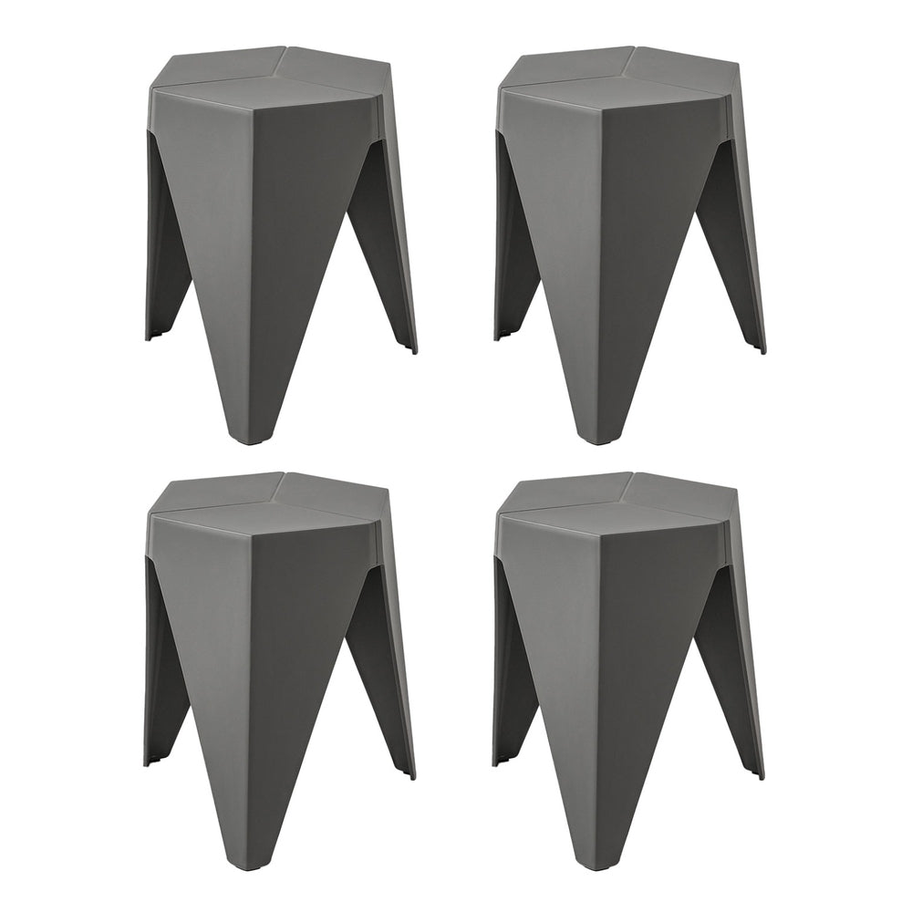 Stool Haven Set of 4 Puzzle Stackable Stools - Grey