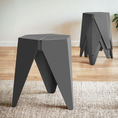 Stool Haven Set of 4 Puzzle Stackable Stools - Grey