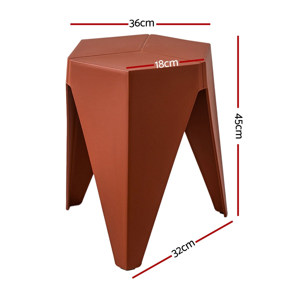 Stool Haven 4PC Puzzle Stool Bar Stools Stackable Red