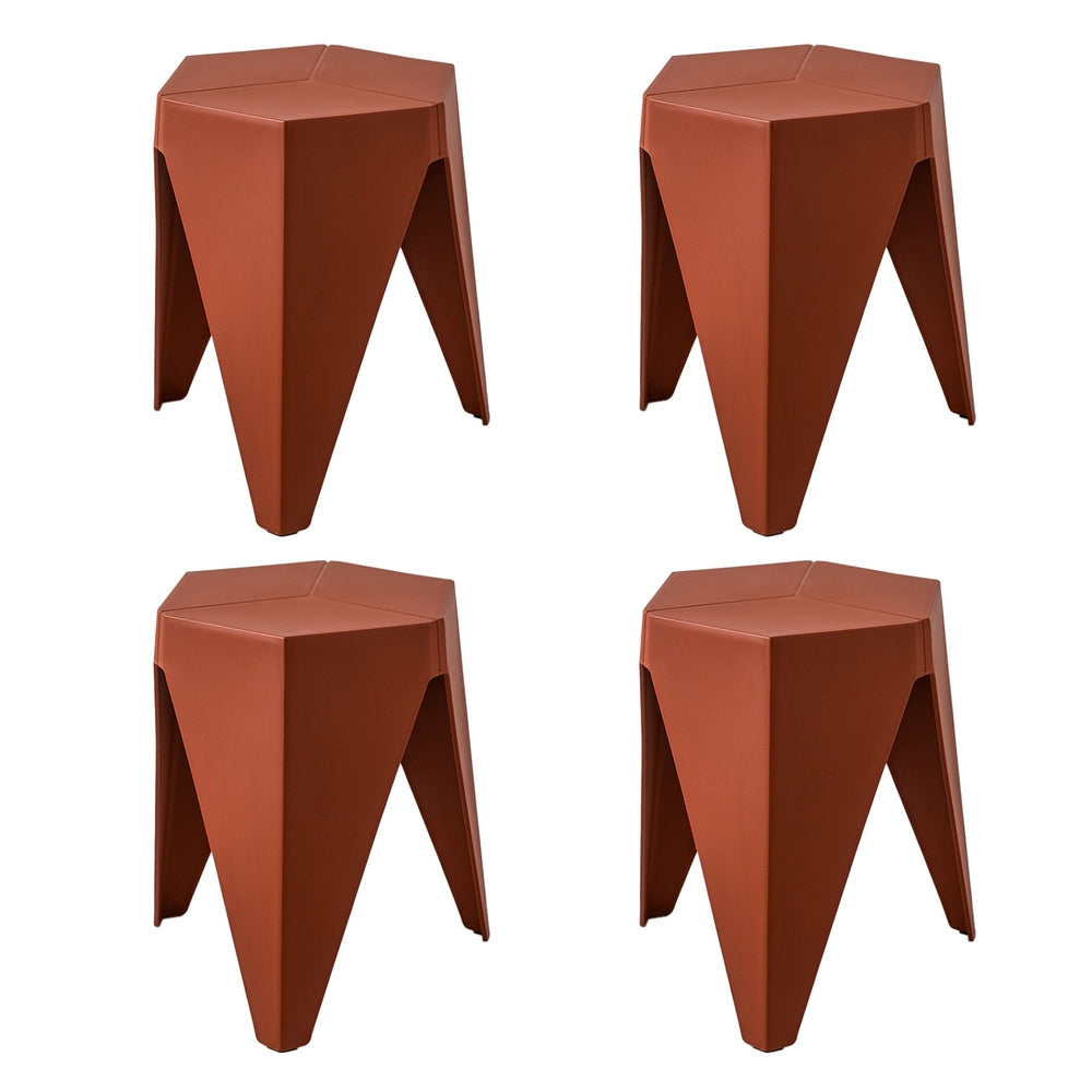 Stool Haven 4PC Puzzle Stool Bar Stools Stackable Red