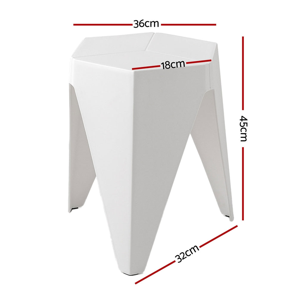Stool Haven Set of 4 Puzzle Stackable Stools - White