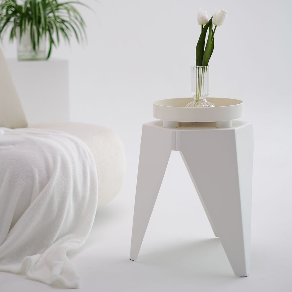 Stool Haven Set of 4 Puzzle Stackable Stools - White