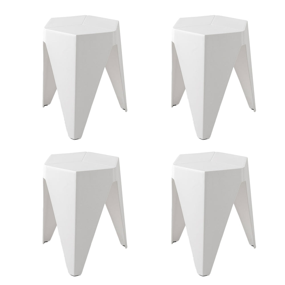 Stool Haven Set of 4 Puzzle Stackable Stools - White