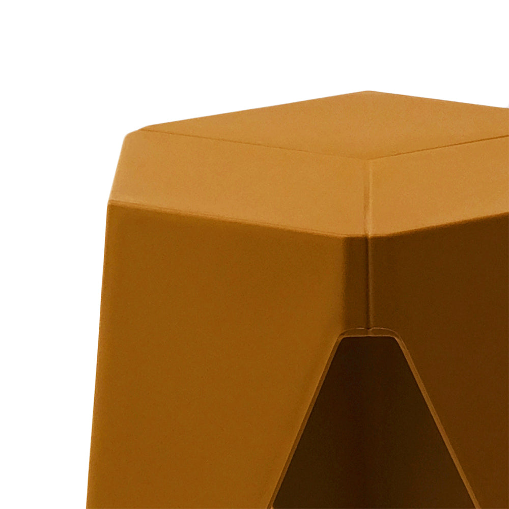 Stool HavenIn Set of 2 Puzzle Stool Plastic Stacking Bar Stools Dining Chairs Kitchen Yellow