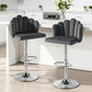 Stool Haven Bar Stool X2 Kitchen Dining Counter Gaslift Chair Adjustable Velvet Grey