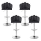 Stool Haven Bar Stool X4 Kitchen Dining Counter Gaslift Chair Adjustable Velvet Grey