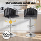 Stool Haven Bar Stool X4 Kitchen Dining Counter Gaslift Chair Adjustable Velvet Grey