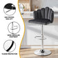 Stool Haven Bar Stool X4 Kitchen Dining Counter Gaslift Chair Adjustable Velvet Grey